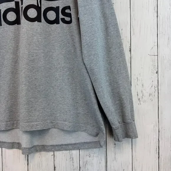 Adidas Grey Essentials Aeroready Graphic Logo Performance Hoodie Size XL - Picture 4 of 13